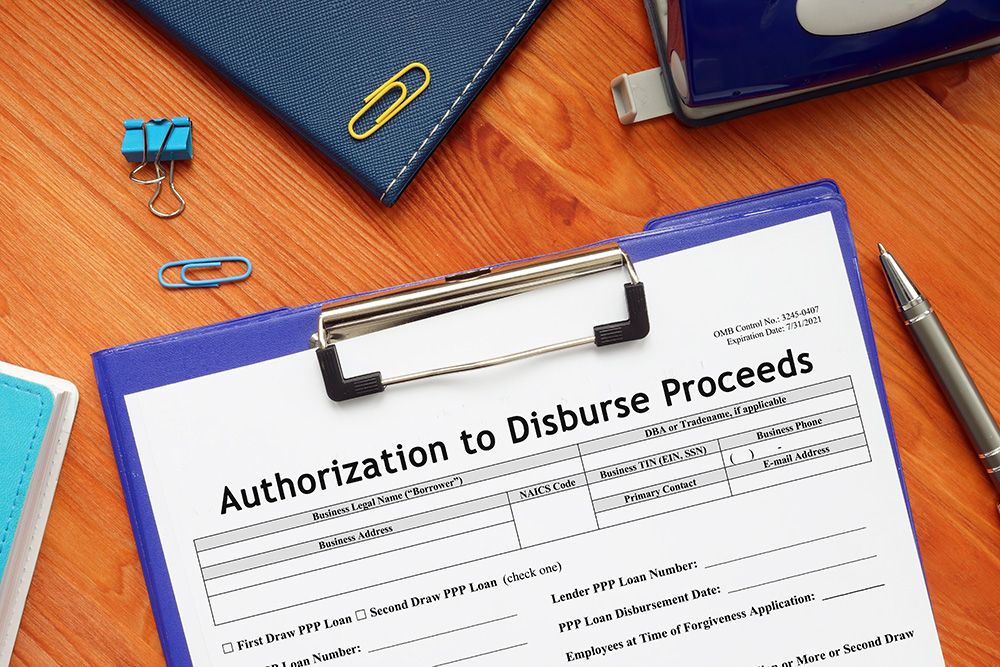 Authorization to Disburse Proceeds paper
