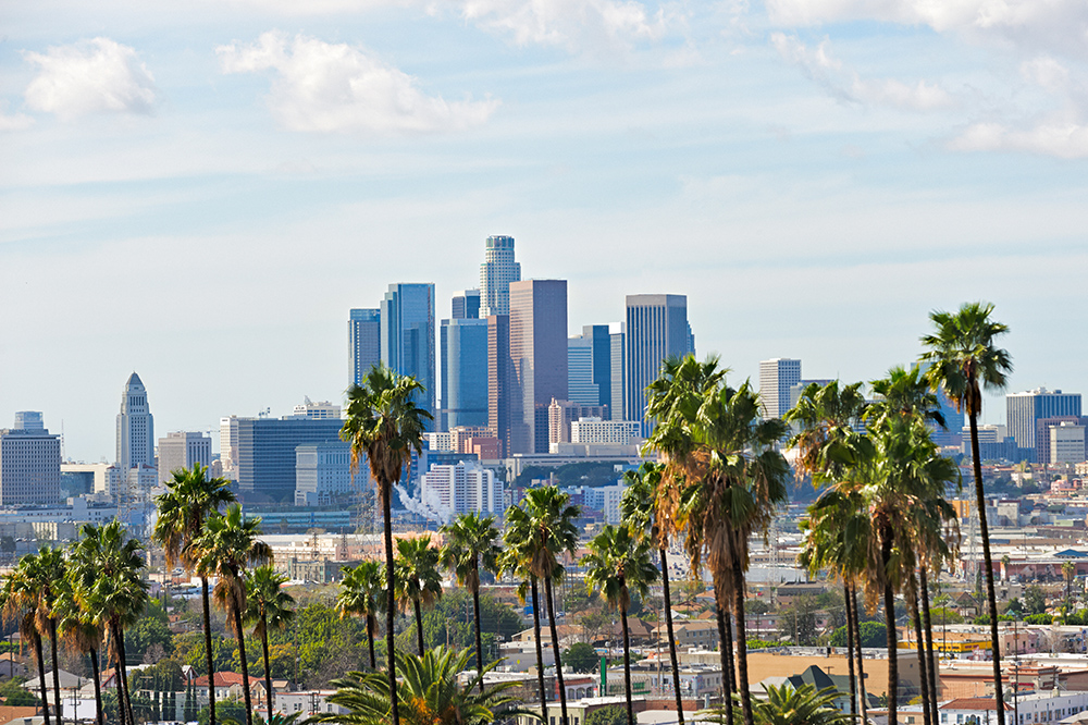 Los Angeles, California Skyline from a Distance - Greenbaum Commercial Collection Attorney Location Graphic